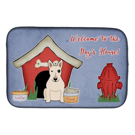 Carolines Treasures Dog House Collection Bull Terrier White Dish Drying Mat BB2892DDM